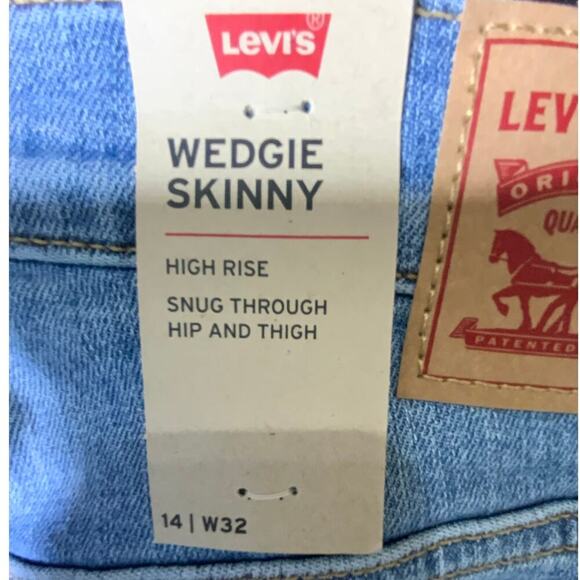 Levis Red Tab Jeans Womens 32 Wedgie Skinny High Rise Mid Wash Streetwear Denim - Picture 11 of 13